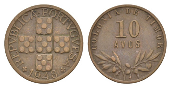 Португальский Тимор 10 аво 1948 KM 5 бронза 3711-1231