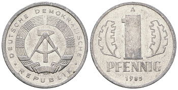 ГДР 1 пфенниг 1985 А KM 8.2 алюминий 4651-138