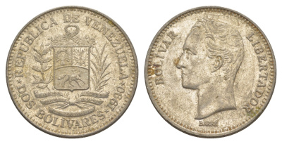 Венесуэла 2 боливара 1990 Симон Боливар Y 43a сталь плакированная никелем 4583-511