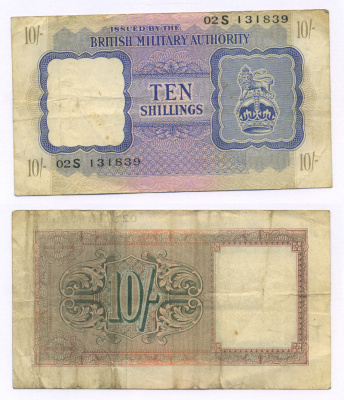 АНГЛИЯ 10 ШИЛЛИНГОВ 1943 ВОЕННЫЙ ВЫПУСК Pick М5 бумага 6318-3-2-2