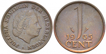 Нидерланды 1 цент 1965 Юлиана (1948-1980) КМ 180 бронза 3457-1023