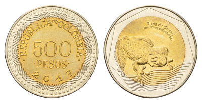 Колумбия 500 песо 2017 KM 298 биметалл UNC 4686-513