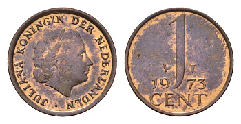 Нидерланды 1 цент 1973 Юлиана (1948-1980) KM 180 бронза 4627-741