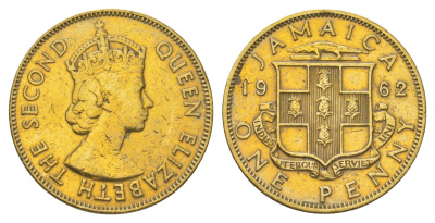 Ямайка 1 пенни 1962 KM 37 никель латунь 4628-717