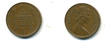 Великобритания 1 пенни 1979 Елизавета II (1952-2022) КМ 915, Spink B1 бронза 59-1313