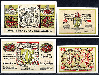 Имменштадт (Бавария) полный набор из 2 нотгельдов (10 и 50) 1918 Mehl Grabowski I4 бумага UNC (пресс) 7556-54-2-1