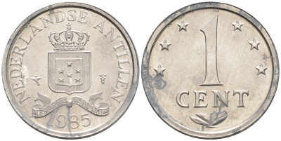 Нидерландские Антилы 1 цент 1985 Беатрикс (1980-2013) KM 8а алюминий 4169-311