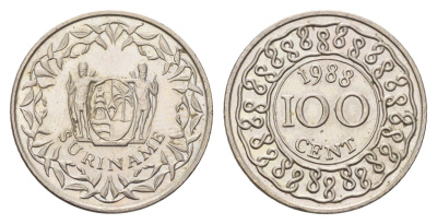 Суринам 100 центов 1988 KM 23 медно-никель UNC 4132-242