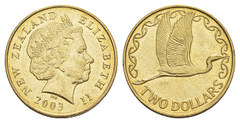 Новая Зеландия 2 доллара 2003 KM 121 алюминиевая бронза UNC 4652-312