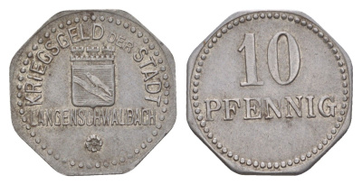 Ланген-Швальбахе 10 пфеннигов ND Funck 271.2, Men18 17960.2 железо aUNC 4643-935