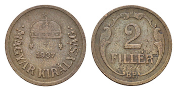 Венгрия 2 филлера 1937 KM 506 бронза 4658-935