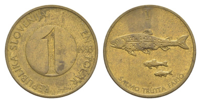 Словения 1 толар 1993 KM 4 латунь aUNC 4633-643