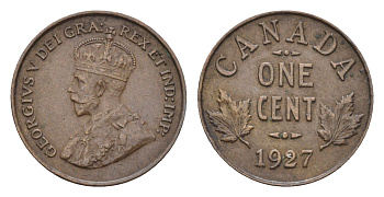 Канада 1 цент 1927 Георг V (1910-1936) KM 28 бронза 75-1423