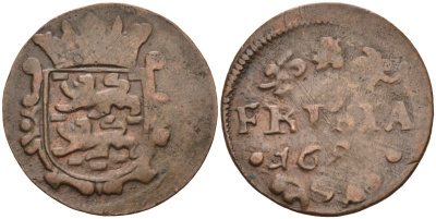 Фризия (Friesland), Нидерланды 1 дуит 168X KM 61 медь 4577-346