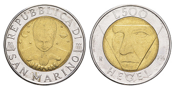 Сан-Марино 500 лир 1996 KM 357 биметалл UNC 4648-353