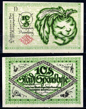 Билефельд (Пруссия, Вестфалия) 10 пфеннигов 1919 Mehl Grabowski B44.8 бумага UNC (пресс) 7556-54-1-2