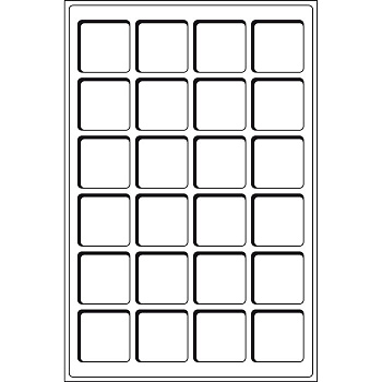 Вкладыш велюровый формата L на 24 ячейки для монет диаметром до 47 мм, с защитной крышкой. Leuchtturm. 339376