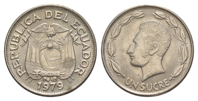 Эквадор 1 сукре 1979 KM 78b сталь плакированная никелем UNC 4641-652