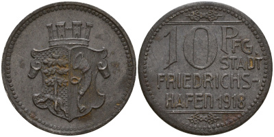 Фридрихсхафен 10 пфеннигов 1918 Funck 142.1 железо 4606-216