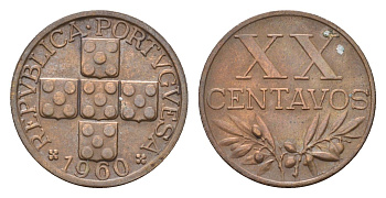 Португалия 20 сентаво 1960 KM 584 бронза 4679-524
