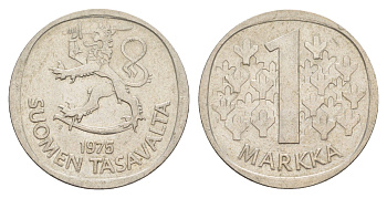 Финляндия 1 марка 1975 KM 49a медно-никель 4648-537