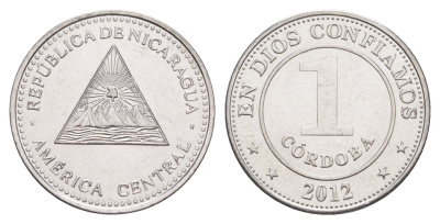 Никарагуа 1 кордоба 2012 KM 101 сталь плакированная никелем UNC 4641-415