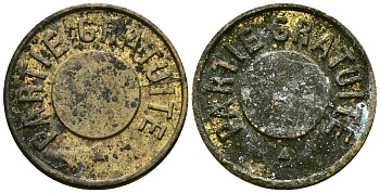 Франция жетон XIX-XX век вход на вечеринку латунь 4166-1334