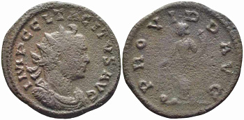 Римская Империя аврелианиан 275 Тацит PROVIDD AVG Лугдун Very fine (rare - легенда РЕВЕРСА PROVIDD (sic!) AVG) RIC 47 бронза 1073-16-53