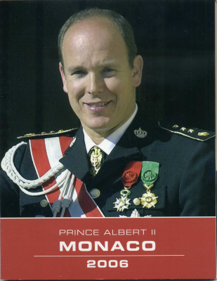 Монако набор из 8 монет 2006 1 евроцент-2 евро, европробники, в оригинальном буклете, Альберт II UNC 00-00-00