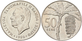 Самоа 50 сене 1996 KM 17 медно-никель UNC 4367-426