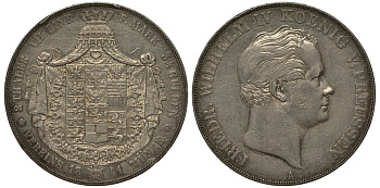 Пруссия 2 талера - 3 1/2 гульдена 1841 КМ 440.1, Jaeger 71 Kahnt 381 Thun 253 AKS 69 серебро 00-819-61