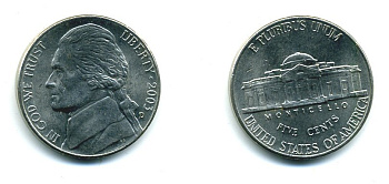 США 5 ЦЕНТОВ 2003 KM А192 медно-никель 46-2337