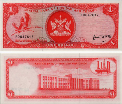 Тринидад и Тобаго 1 доллар 1977 подпись E. A. Bobb Pick 30 b UNC (пресс) 6281-55-2-1