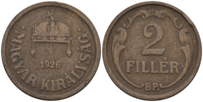 Венгрия 2 филлера 1926 BP KM 506 бронза 4115-1059