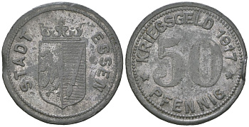 Эссен 50 пфеннигов 1917 Funck 123.1 цинк 4616-233