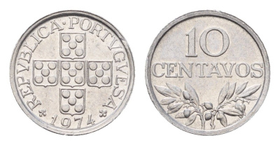 Португалия 10 сентаво 1974 KM 594 алюминий UNC 4679-529