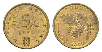Хорватия 5 лип 2000 четный год KM 15 сталь плакированная латунью 4659-667