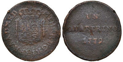 Италия, Милан, Ломбардия 1 кватрино 1779 Мария Терезия KM 182 медь 4164-618