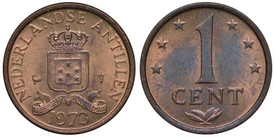 Нидерландские Антилы 1 цент 1973 Юлиана (1948-1980) KM 8 бронза UNC 4118-917