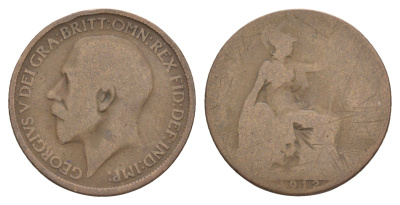 Великобритания 1 пенни 1912 Георг V (1910-1936) KM 810, Spink 4051 бронза 4638-1245