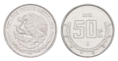 Мексика 50 сентаво 2012 Mo KM 936 нержавеющая сталь UNC 4636-514