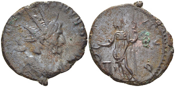 Римская Империя (императоры в Галлии) антониниан 269 - 271 Викторин. SALVS AVG, Салюта, божество Здоровья, Колония Агриппины, Good Very fine RIC 71 биллон 1073-13-105