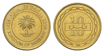 Бахрейн 10 филсов 2004 KM 28.1 латунь UNC 4625-738
