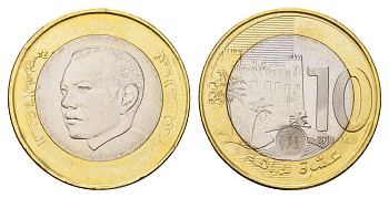 Марокко 10 дирхамов 2018 Y 141 биметалл UNC 216-1057