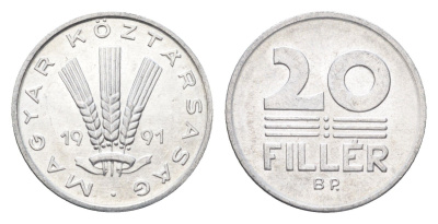 Венгрия 20 филлеров 1991 BP KM 676 алюминий 4664-1266