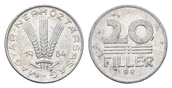 Венгрия 20 филлеров 1984 BP KM 573 алюминий 4664-1167