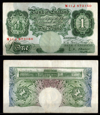 Англия 1 фунт ND (1948-1960) Pick 369 c бумага 2198-27-1-1