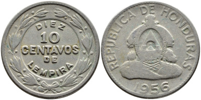 Гондурас 10 сентаво 1956 KM 76.1 медно-никель 4390-126
