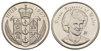Ниуэ 1 доллар 1997 Диана - Принцесса Уэльская KM 88 медно-никель BU 3896-645