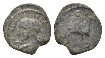 Римская Империя, Провинция Фракия, Деульт АЕ 241-243 Гордиан III, GORDIANVS IMP AVG, бюст императора/C F P D, бык RPC online VII 1080 медь 1100-1-51
